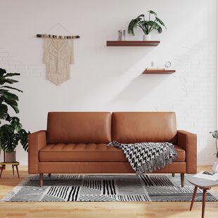 Apartment sized on sale leather sofa